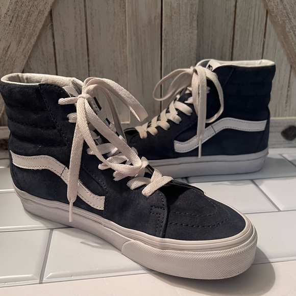Vans High-Top Sneakers - Dark Blue and White - Picture 4 of 7